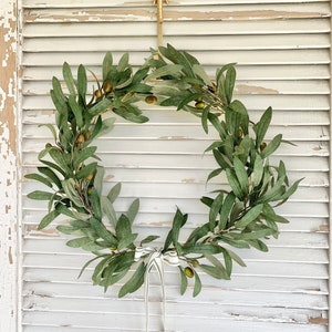 olive tree hoop wreath olive tree wreath front door modern wreath olive wreath modern wreath front door greenery wreath simple door wreath image 9