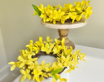 mini forsythia wreath small forsythia wreath for sign small yellow wreath small spring wreath spring forsythia wreath yellow spring wreath