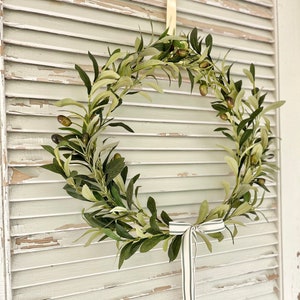 olive tree hoop wreath olive tree wreath front door modern wreath olive wreath modern wreath front door greenery wreath simple door wreath image 3