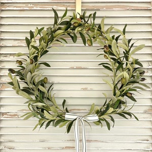 olive tree hoop wreath olive tree wreath front door modern wreath olive wreath modern wreath front door greenery wreath simple door wreath image 4