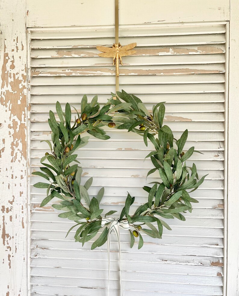 olive tree hoop wreath olive tree wreath front door modern wreath olive wreath modern wreath front door greenery wreath simple door wreath image 9