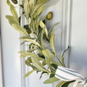 olive tree hoop wreath olive tree wreath front door modern wreath olive wreath modern wreath front door greenery wreath simple door wreath image 5