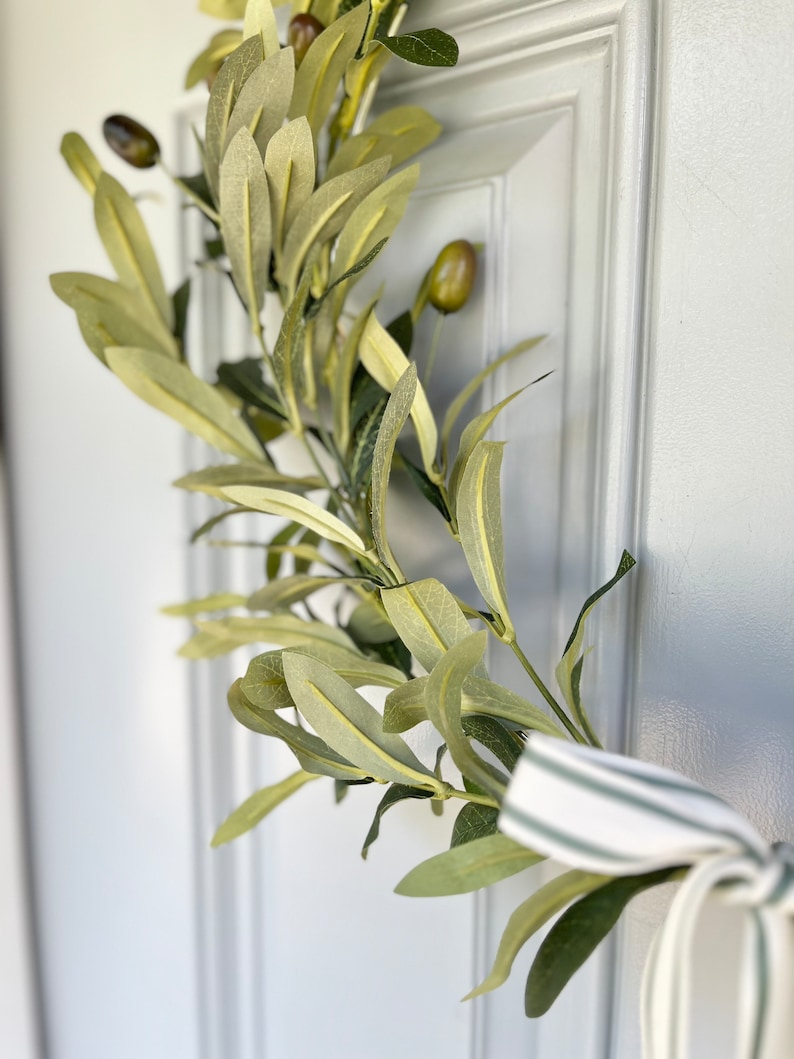 olive tree hoop wreath olive tree wreath front door modern wreath olive wreath modern wreath front door greenery wreath simple door wreath image 5
