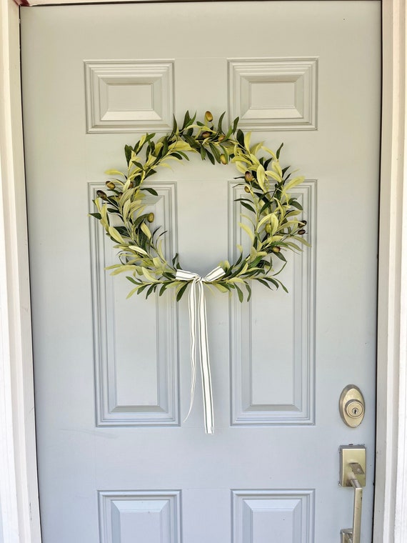 olive tree hoop wreath olive tree wreath front door modern wreath olive wreath modern wreath front door greenery wreath simple door wreath
