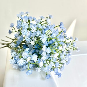 10pcs Blue Fake Baby Breath Fake Flowers Real Touch Gypsophila Babies  Breath Flowers Artificial Bulk for DIY Wedding Bouquets Baby Shower Home  Garden Party Decoration