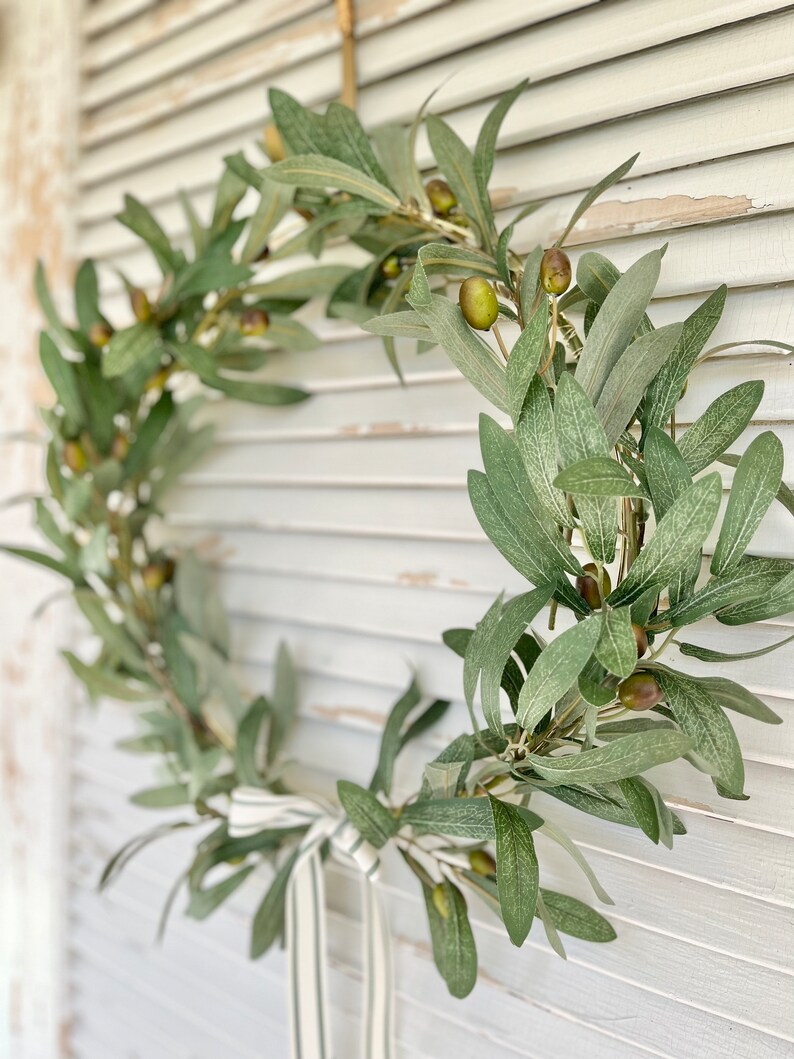 olive tree hoop wreath olive tree wreath front door modern wreath olive wreath modern wreath front door greenery wreath simple door wreath image 8