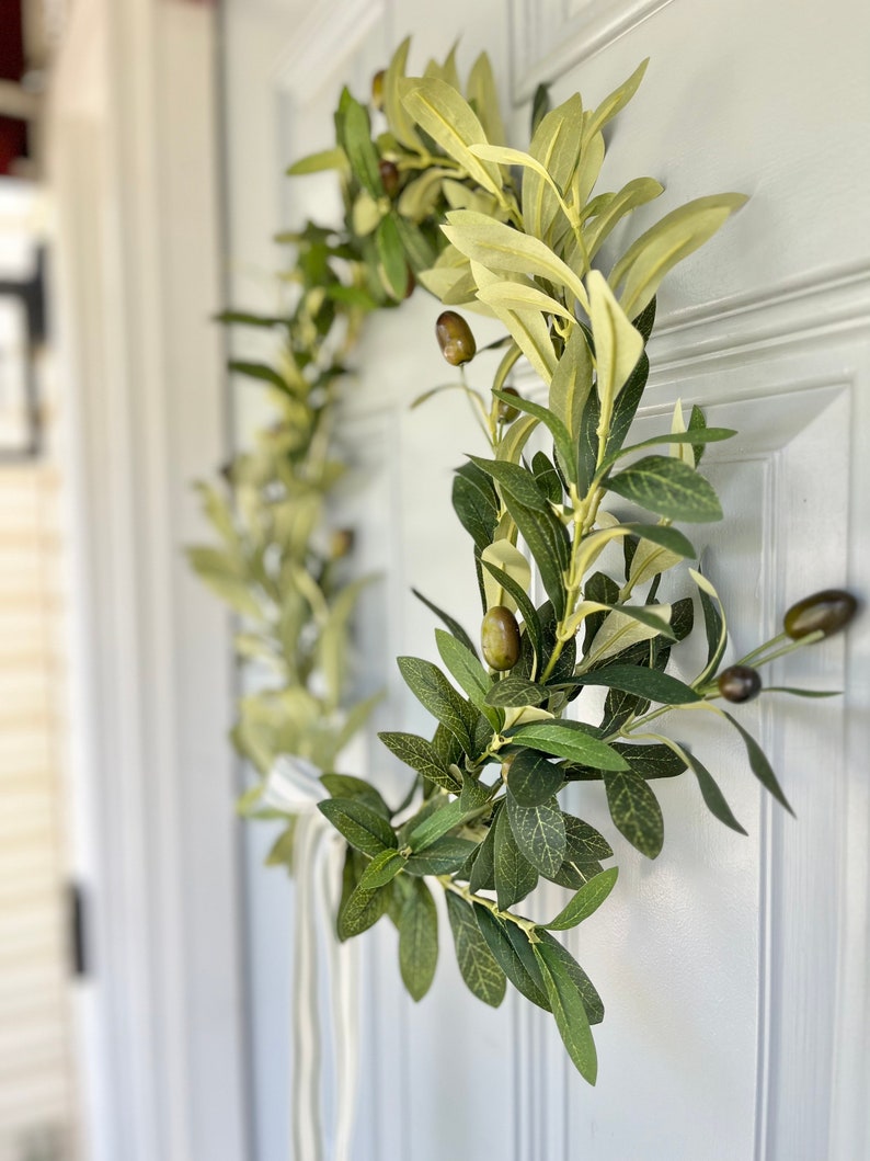 olive tree hoop wreath olive tree wreath front door modern wreath olive wreath modern wreath front door greenery wreath simple door wreath image 7