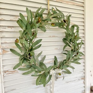 olive tree hoop wreath olive tree wreath front door modern wreath olive wreath modern wreath front door greenery wreath simple door wreath image 10