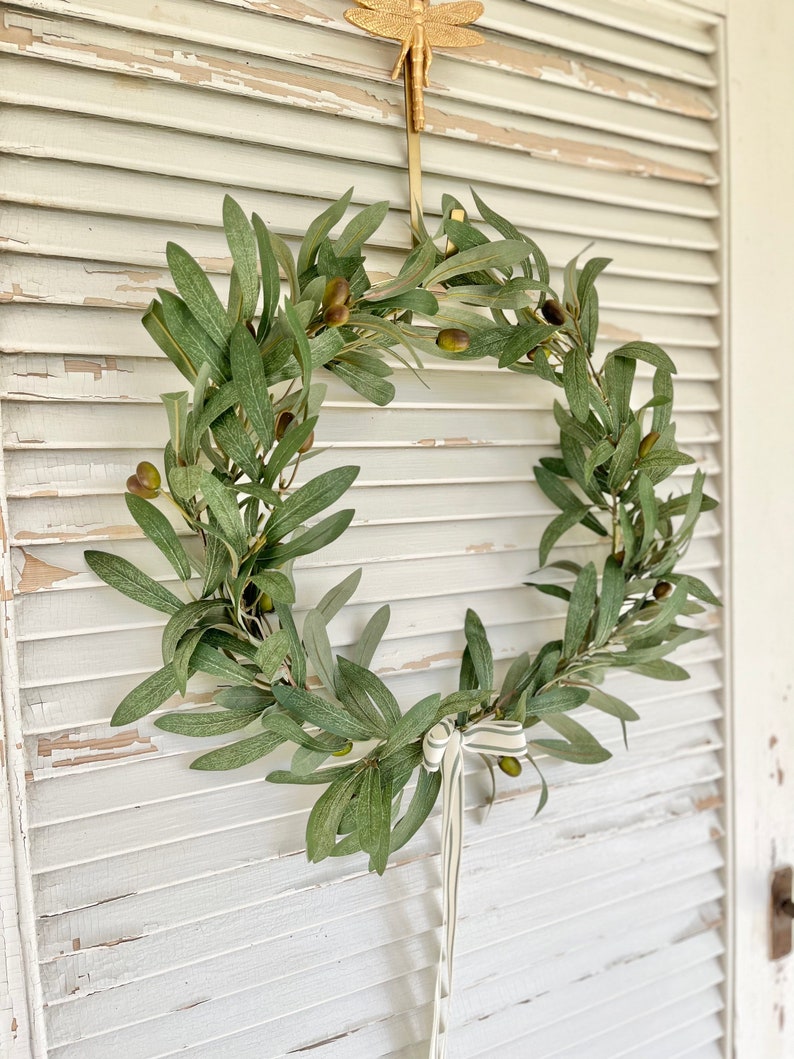 olive tree hoop wreath olive tree wreath front door modern wreath olive wreath modern wreath front door greenery wreath simple door wreath image 10