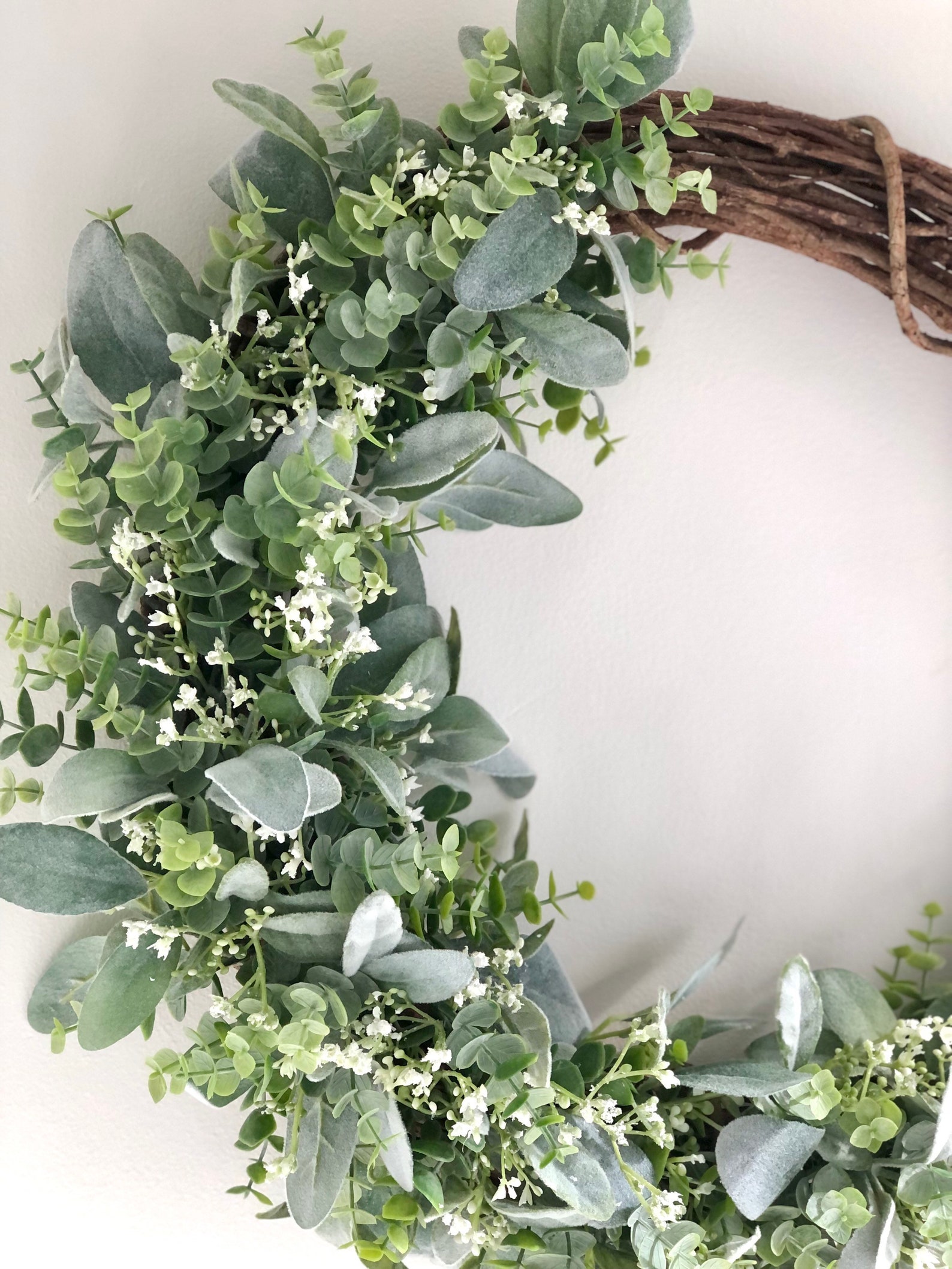 Wreaths for Front Door Year Round Wreath Eucalyptus Lambs Ear Wreath ...