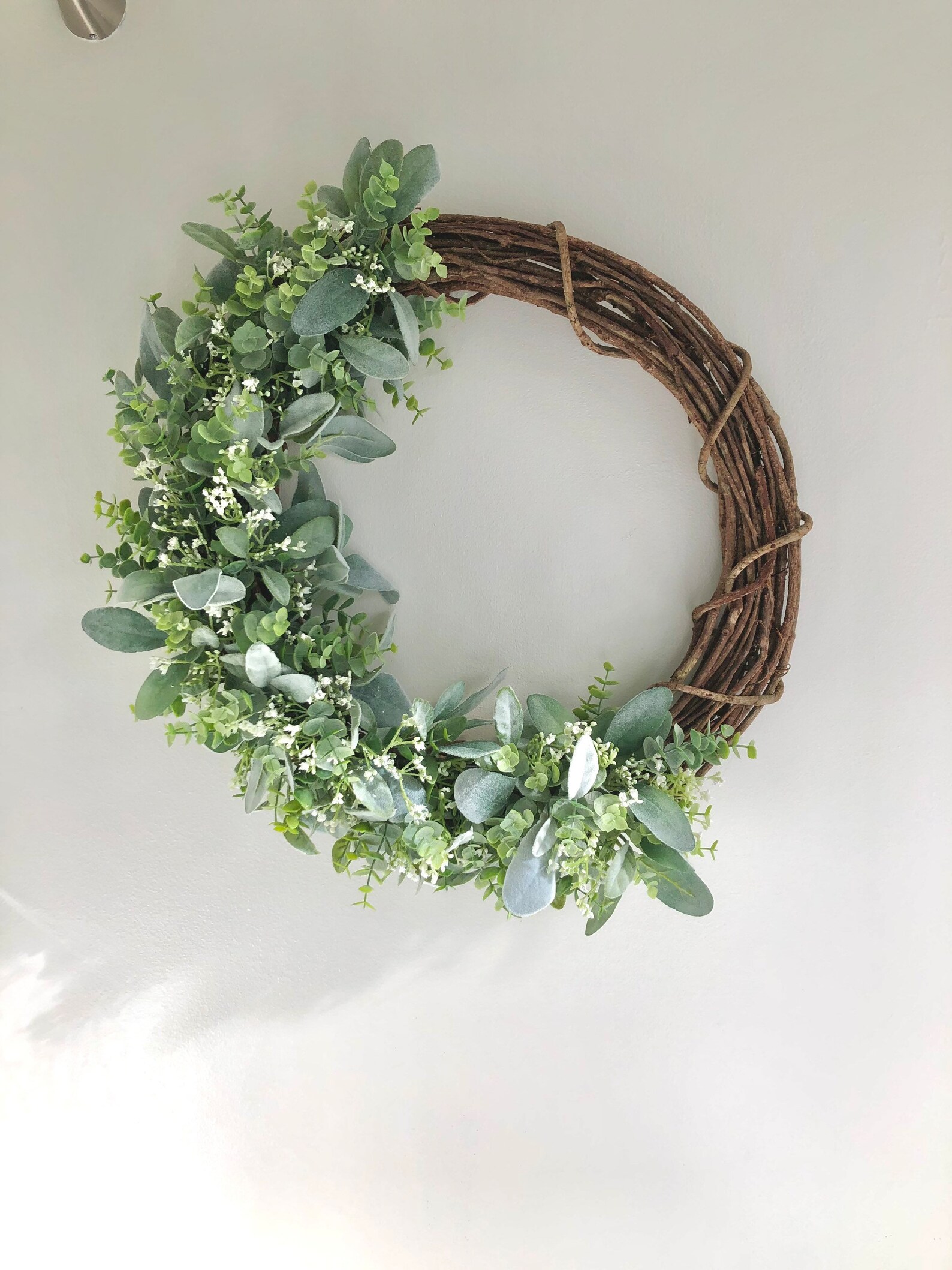 Wreaths for Front Door Year Round Wreath Eucalyptus Lambs Ear Wreath ...