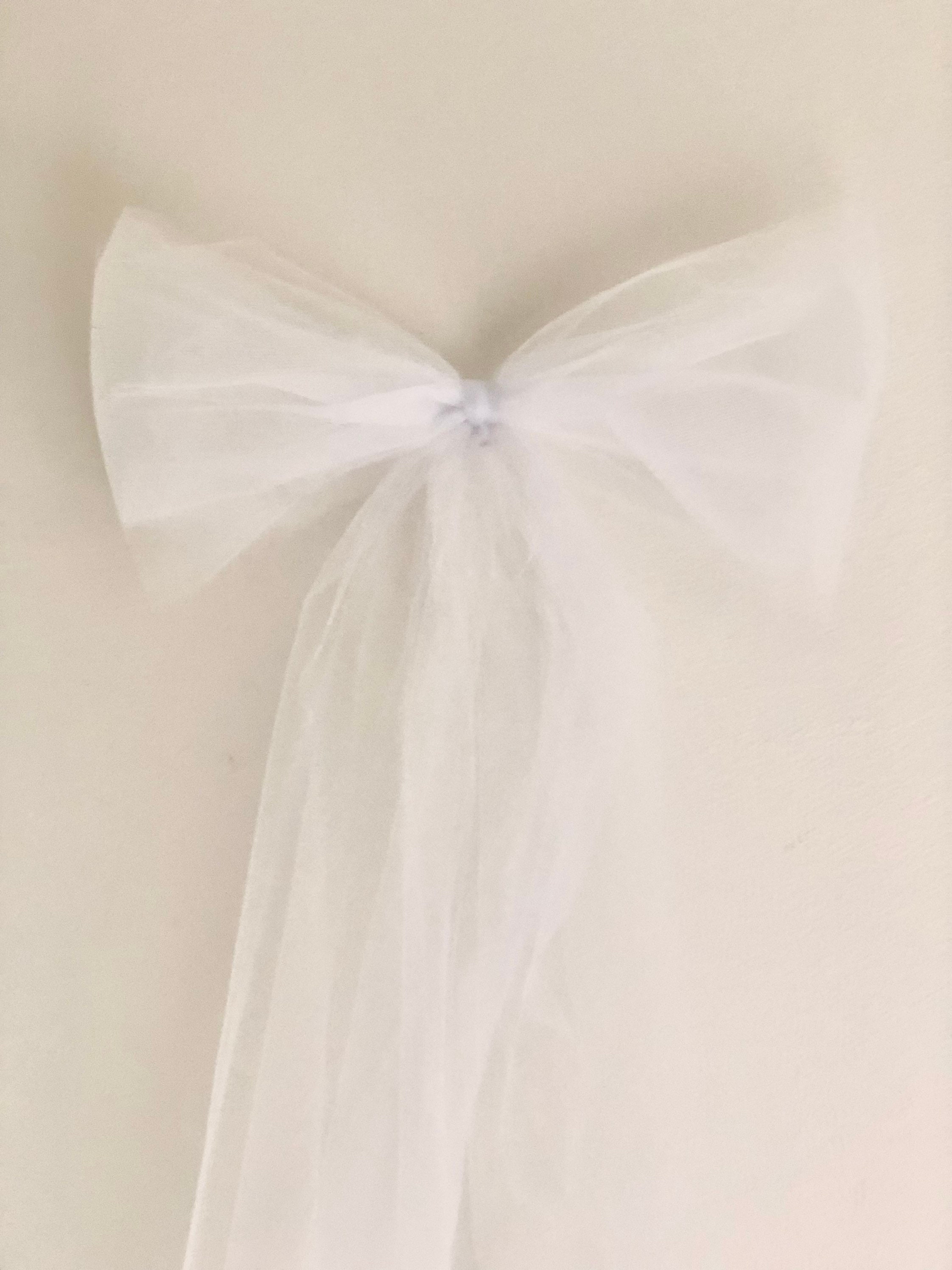 Large Tulle Bow Wedding Decor Tulle Bow Large Wreath Big Tulle Bow