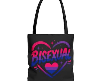 Bisexuell Herz Stolz Tasche | Farben der bisexuellen Flagge, LGBTQ + Pride