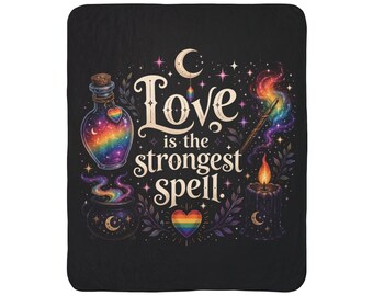 Liebe ist die stärkste Zauber-Fleece-Decke | Regenbogen-Trank-Herz, magischer Stolz