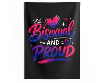 Bisexual und Proud Indoor Wandteppich | Pride Flaggen Herz Design