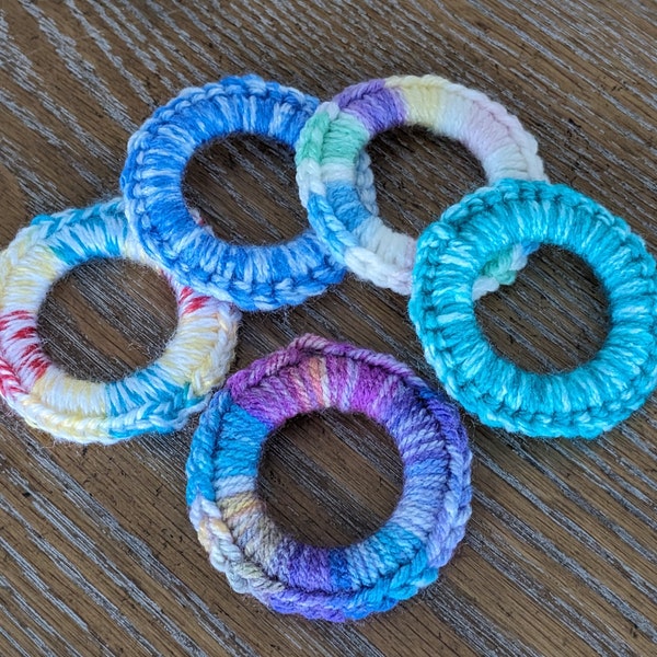 Crochet Cat Ring Toys, Cat Toys, Set of 5 cat toys