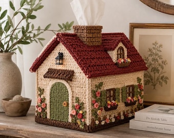100% handgefertigte Häkelanleitung für Taschentücherbox, Häkeldecke, Häkeldecke, Häkeldecke, Häkeldecke, Häkelanleitung
