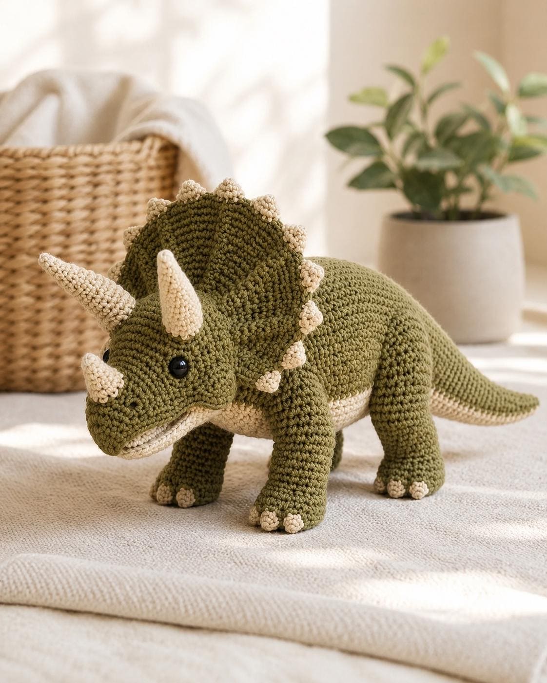 30 Triceratops Crochet Patterns for Dino Lovers, Nursery Decor, and Handmade Gifts 16 Realistic Triceratops Crochet Pattern
