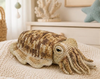 Tintenfisch Häkelanleitung: Realistisches Amigurumi Meerestier Plüschtier, Kopffüßer Spielzeug, Meerestentakel (PDF Download)
