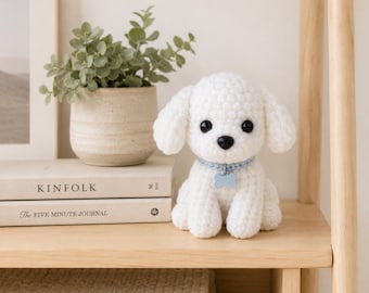 Weißer Pudel Amigurumi Häkelanleitung, Bichon Welpe Plüschtier PDF