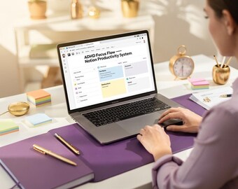 ADHD Focus Flow — Notion Productivity System for Neurodivergent Professionals