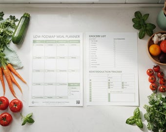 Low FODMAP Meal Planner & Digestive Health Tracker | Printable PDF for IBS
