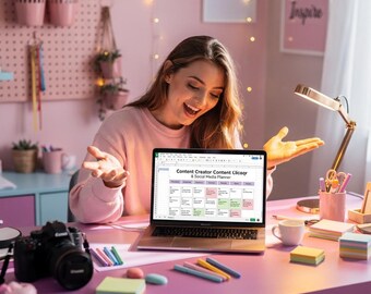 Content Creator Content Calendar & Social Media Planner | Google Sheets Template