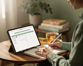 Sobriety Recovery Journal & 90-Day Tracker | Printable PDF for GoodNotes