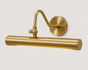 Mid-Century Modern Brass Picture Light - Antique Raw Brass Finish
