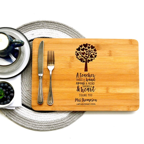 Personalized Cutting Board Thank you teacher Teacher gift A Etsy
