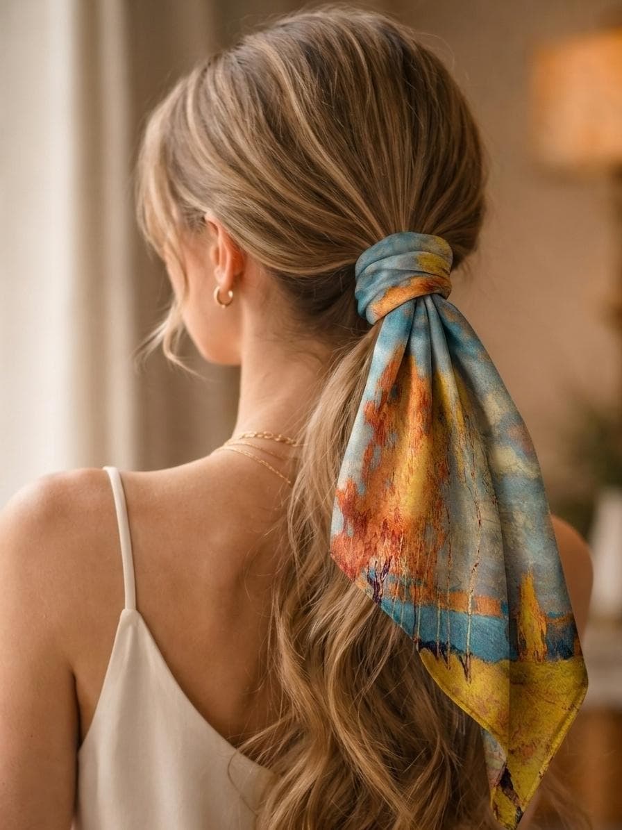 Mulberry Silk Scarf for Women, Silk Hair Scarf, Silk Bandana, Square Neck Scarf, Pure Silk Head Scarf, Skinny Neck Scarf Gift for Her