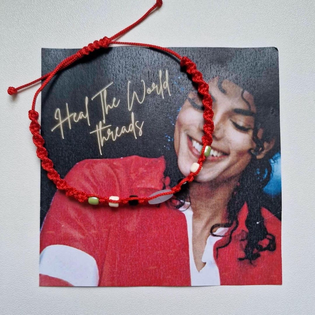 Michael Jackson Inspired Red Thread Bracelet - Etsy UK
