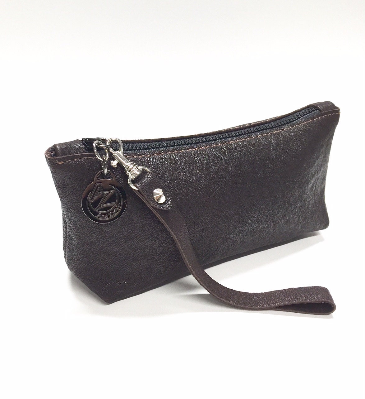 Slim Cosmetic Bag makeup brush bag wristlet style travel Etsy