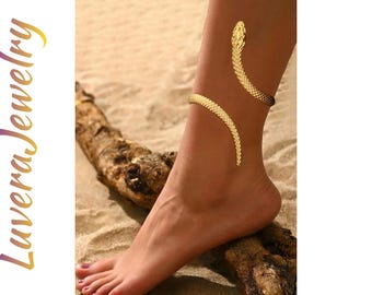 Tobillera Serpiente Dorada Ajustable Estilo Playa Elegante