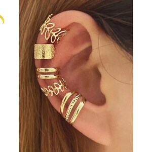 Goldenes Ear Cuff Set Ohne Piercing Ohrmanschetten