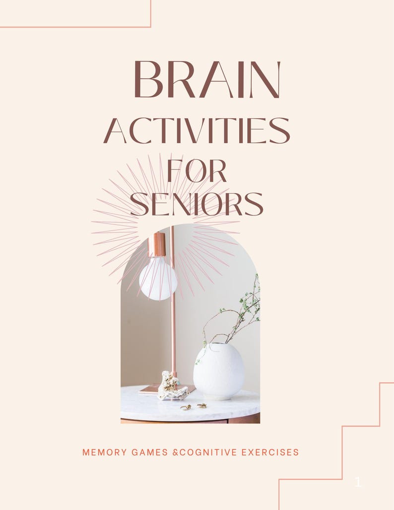 Brain Activities for Seniors, Printable PDF /dementia Activities
