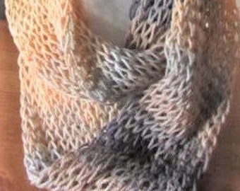 Infinity scarf - caramel beige grey taupe