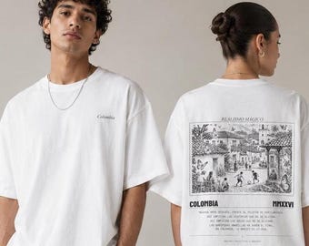 Maillot de football de la Colombie, cadeau de fan de la Coupe du monde 2026, t-shirt éditorial noir et blanc, t-shirt minimaliste héritage du café colombien