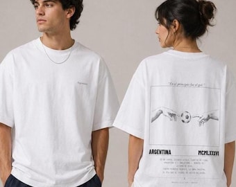 Maillot de football de l'Argentine, cadeau de fan de la Coupe du monde 2026, t-shirt éditorial épais, t-shirt graphique de football argentin vintage