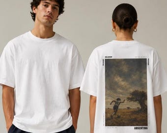 Maillot de football de l'Argentine, cadeau de fan de la Coupe du monde 2026, t-shirt d'art de football peinture à l'huile, t-shirt graphique La Pampa numéro 10 patrimoine