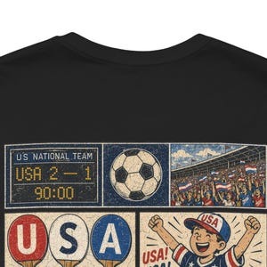 USA Soccer Shirt, World Cup Red Tee, USMNT Football Fan Gift, American Soccer Jersey Style, 2026 Stars Stripes Unisex Tee image 6