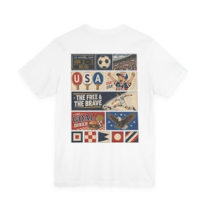 USA Soccer Shirt, World Cup Red Tee, USMNT Football Fan Gift, American Soccer Jersey Style, 2026 Stars Stripes Unisex Tee image 3