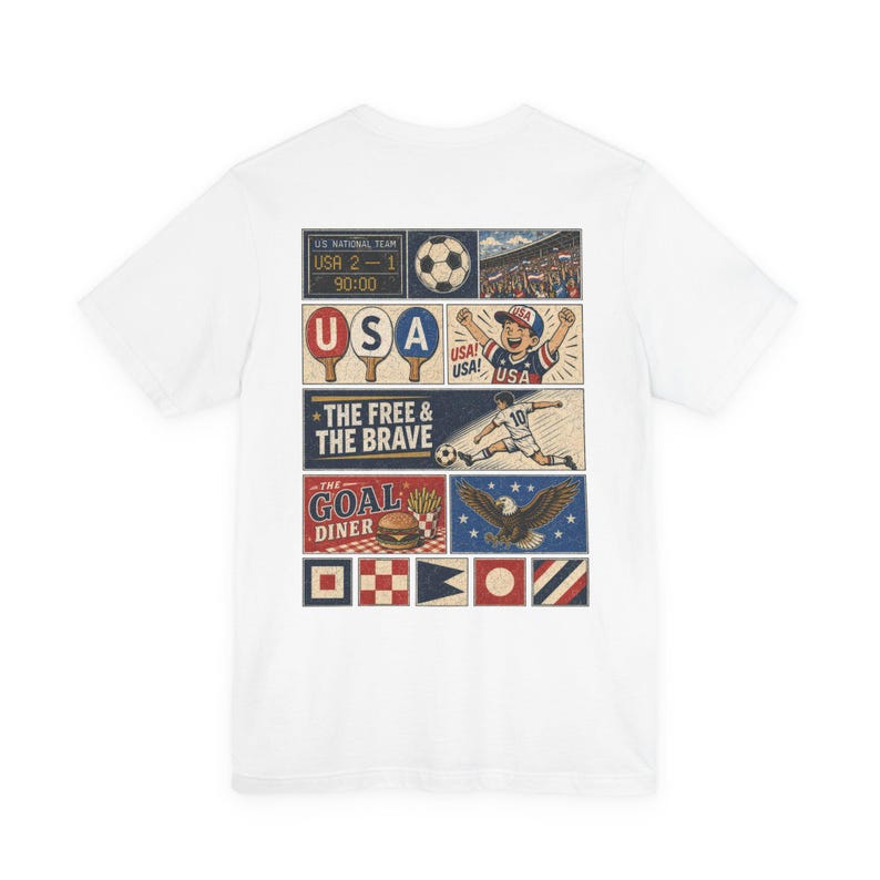 USA Soccer Shirt, World Cup Red Tee, USMNT Football Fan Gift, American Soccer Jersey Style, 2026 Stars Stripes Unisex Tee image 3