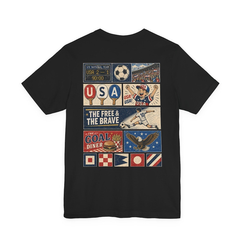 USA Soccer Shirt, World Cup Red Tee, USMNT Football Fan Gift, American Soccer Jersey Style, 2026 Stars Stripes Unisex Tee image 5