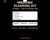 Wedding Planning Kit Printable | 72 Page Budget Checklist Timeline | Bride Planner | Wedding Organizer