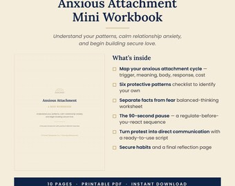 Anxious Attachment Mini Workbook: Relationship Anxiety, Overthinking & Secure Attachment PDF