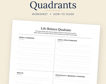 Life Balance Worksheet Printable | Self Reflection Workbook | Therapy Worksheet PDF | Mental Health Journal | Wheel of Life Alternative