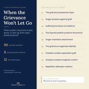 Grievance Therapy Process Questions | Psychodynamic & Mentalization-Informed Clinician Guide | Anger, Grief and Relational Trauma