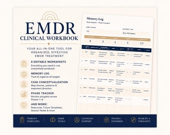 Cuaderno de trabajo clínico de EMDR / Sistema editable de planificación del tratamiento y seguimiento de objetivos de EMDR
