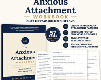 Anxious Attachment Workbook | Relationship Anxiety PDF | Heal Overthinking, People Pleasing & Fear of Abandonment